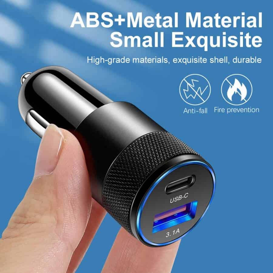 Smart Koala 38W 3.1A 2 Ports PD USB Type C + USB Fast Charging Car Charger Socket Adapter with 1M Lightning Cable Cord for Apple iPhone/iPad/iPod Smart Koala 38W 3.1A 2 Ports PD USB Type C + USB Fast Charging Car Charger Socket Adapter with 1M Lightning Cable Cord for Apple iPhone/iPad/iPod